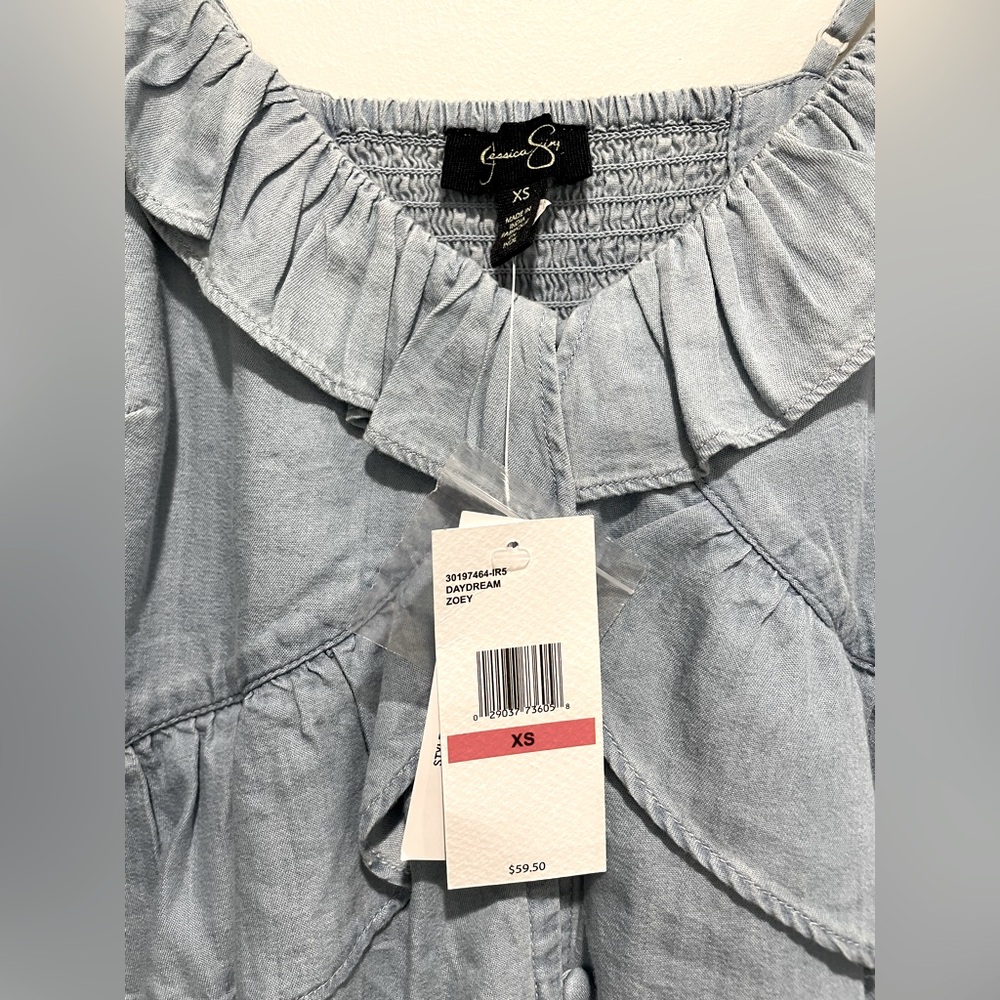 Jessica Simpson Light Blue Ruffle Cami Top - Picture 9 of 10